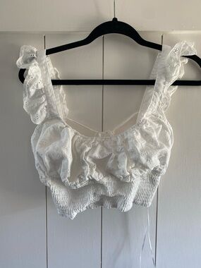 Iris Eyelet Lace Crop Tank